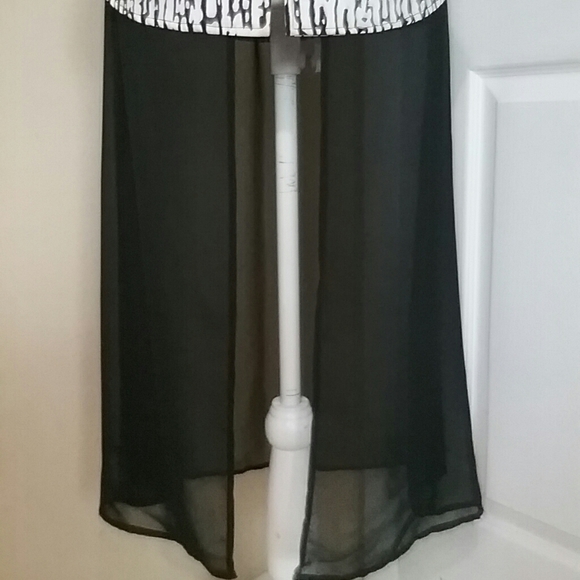 Alberto Makali Black & White Tie Front Long Vest Dress - Picture 5 of 5